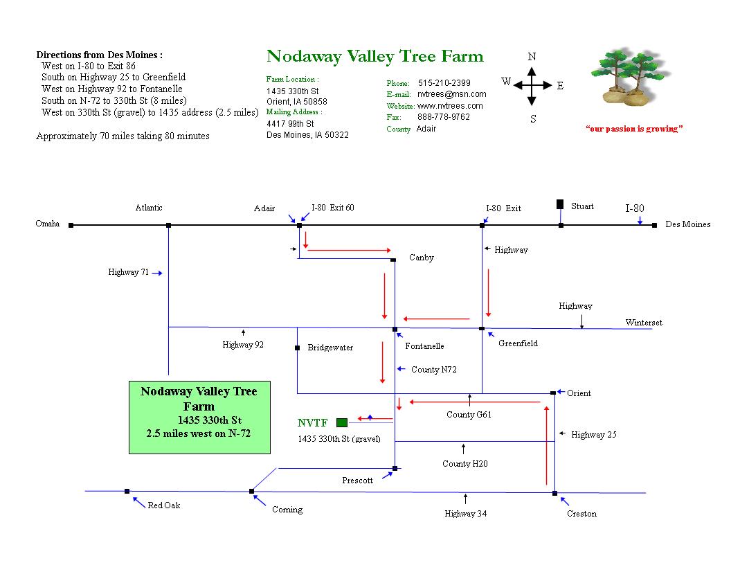 Directions to our farm - right click and select print or left click to enlarge